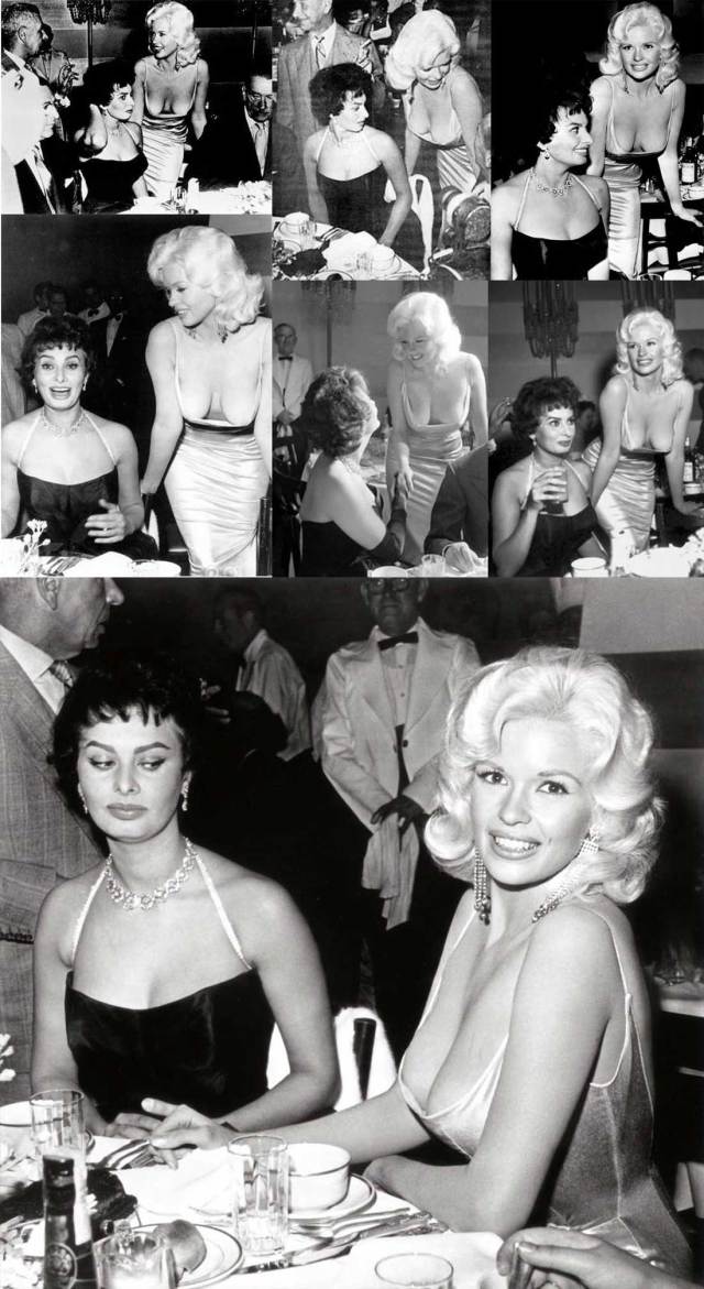 You've probably all seen the iconic photo of Sophia Loren and Jayne Mansfield, but here are some more pics from the same occasion that you might not have seen.